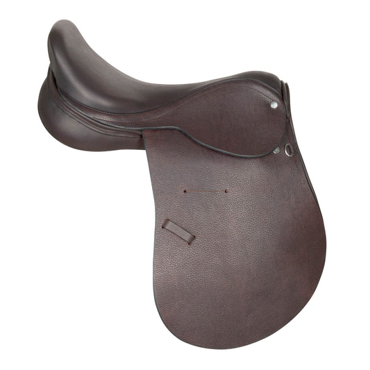 Premium Leather Saddle with smooth seat and pebbled sides.